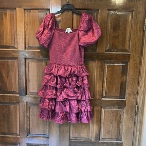 Jessakae x Lindsey Stirling Magic Maroon Puff Sleeve Cottagecore Dress Size L